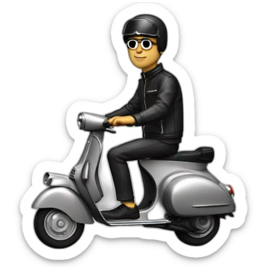 guy in vespa sprint 1968 black sticker
