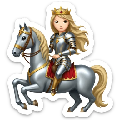 Renaissance princess knight on horse sticker