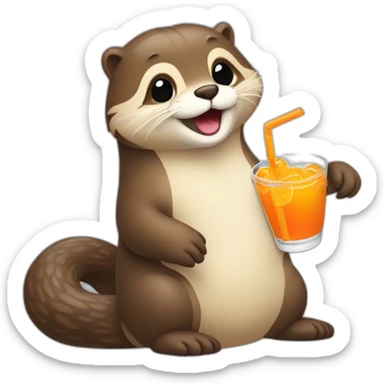 Loutre qui bois un Fanta sticker