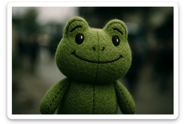 plush toy frog sticker