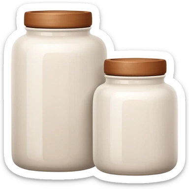 care white and brown jars sticker