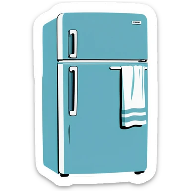 Fridge with towels & water  sticker