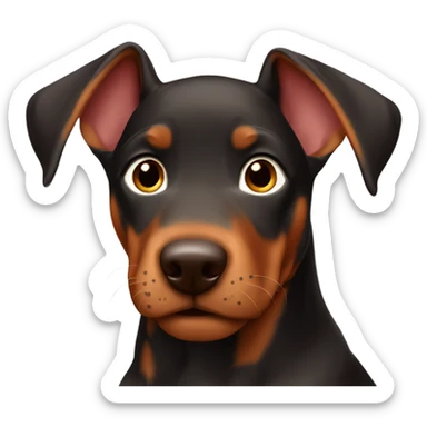 Red Doberman puppy sticker