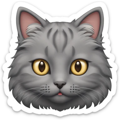 a gray cat with eyes on its FOREHEAD sticker