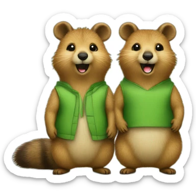 happy-coupple-quokka-the-one-with-green-sleeveless sticker