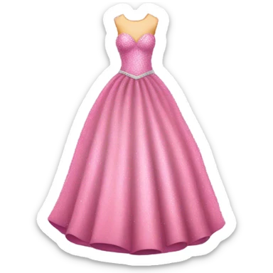 Pink ball gown with glitter sticker