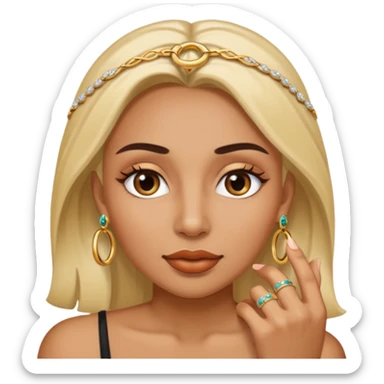 A woman with a RING on the eyebrow and ring on the lower lip. sticker