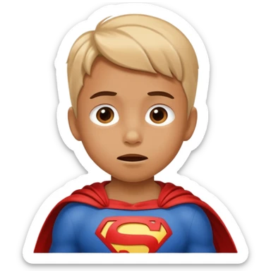 Ein Kind fühlt sich hilflos und beginnt sich wie ein bewunderter Superheld zu verhalten sticker