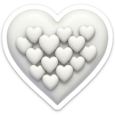 white love heart cluster sticker