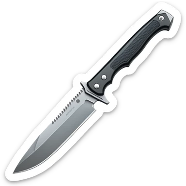 tactical knife with serrated edge sticker