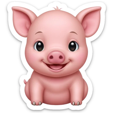 baby Smiling Piglet – standing with round cheeks and happy face sticker