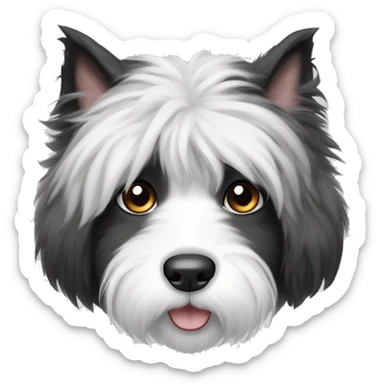 half old English Sheepdog half maine coon cat sticker