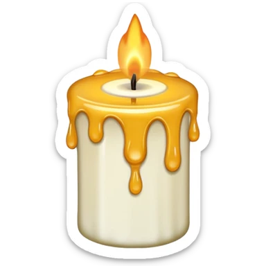 Leaning Candle dripping wax sticker