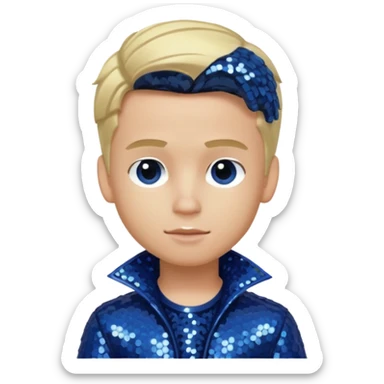 Cameron from Bratz Boyz with blonde hair and dark blue sequin outfit sticker