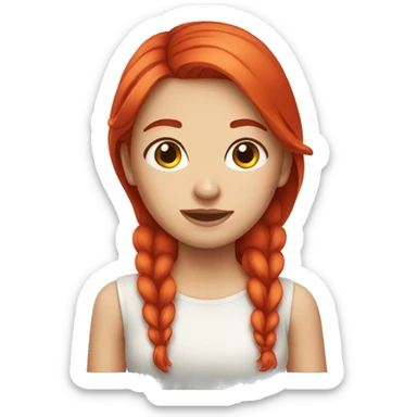 Girl red hair pirsing sticker
