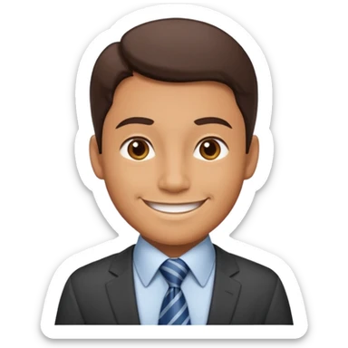 30s male office worker wearing tie and shirt with smile sticker