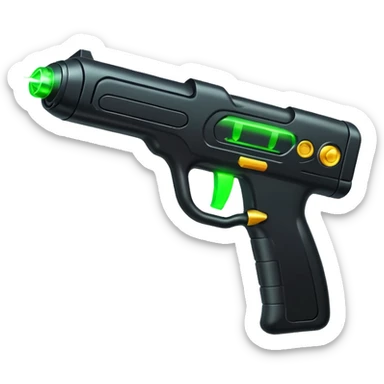 Laser tag gun with laser beams sticker