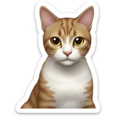 cat female with a whit and chest, female looking, young female, awesome cat sticker
