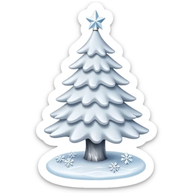 White christmas tree with cold theme sticker