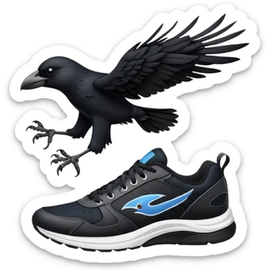 Crows with running shoes sticker