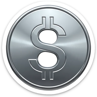 $ dollar metal symbol sticker