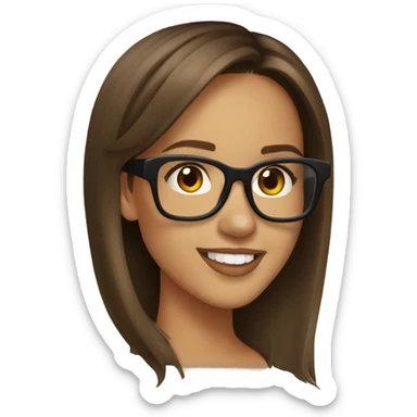 Jessica alba with glasses and brown hair  sticker