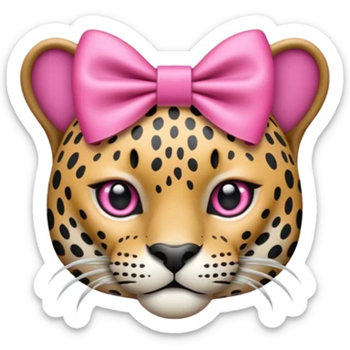 Onça pintada com laço rosa sticker