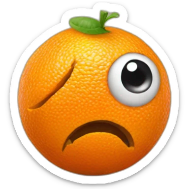 deformed orange sticker