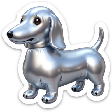   jeff koons style inflatable dashound dog ghost sticker