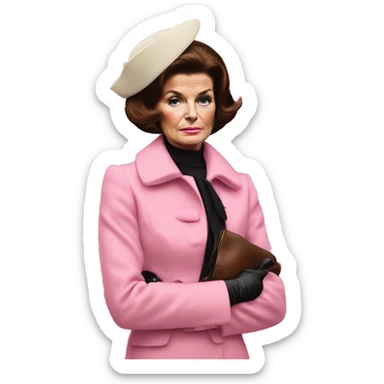 Jackie Kennedy day of assasination in pink suit sticker