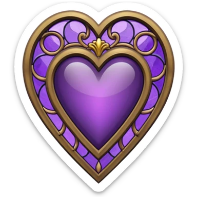 heart with purple gothic stained glass sticker