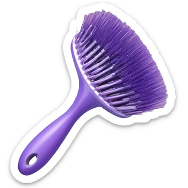 Lilac detangler brush all lilac purple with gaps  in and round at the top with a loop handle so it’s easy to hang  sticker