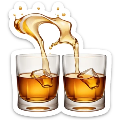 Two glasses of whiskey that brings a toast sticker