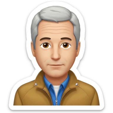Jeffery Epstein with jacket sticker
