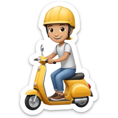 riding a scooter sticker