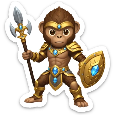 earth elemental monkey warior earth particles sticker