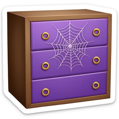 purple spider webs on an open drawer sticker