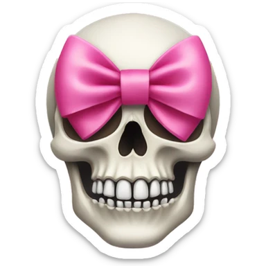 Skull with pink bow sticker