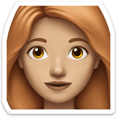 white women, auburn hair, browns eyes sticker