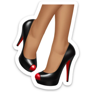 platform black heels red bottom sticker