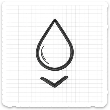 geometric icon symbolizing a drop or descent sticker