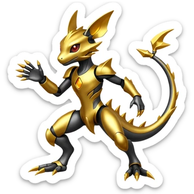 Modern Cyber Lombax-Fakémon-creature, full body sticker