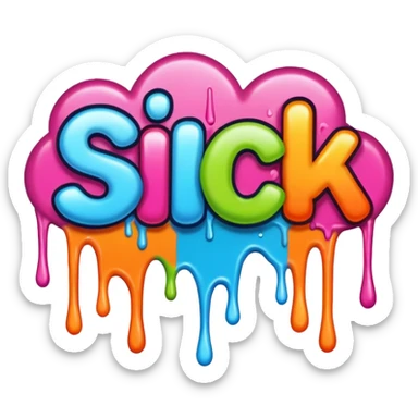 the word SICK in graffiti font sticker