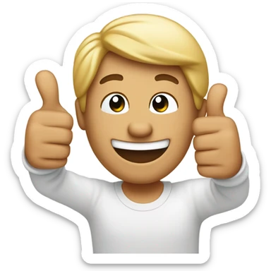 Big smile with two thumbs up sticker