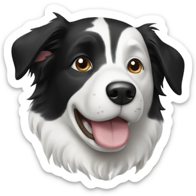 black&white dog border collie sticker
