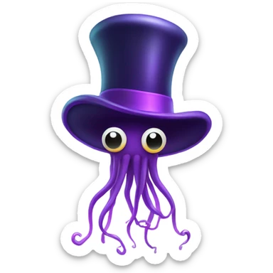Jellyfish with noodle tentacles and a top hat sticker