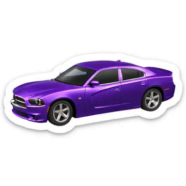 A purple sparkly dodge charger car sticker