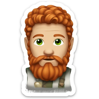 Viking red hair and green eyes sticker