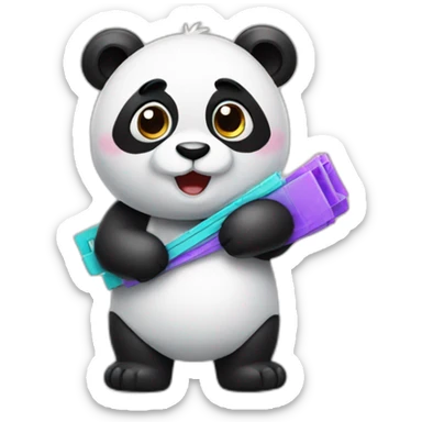 Panda wearing clips sticker