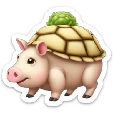 Tortue sur un cochon  sticker